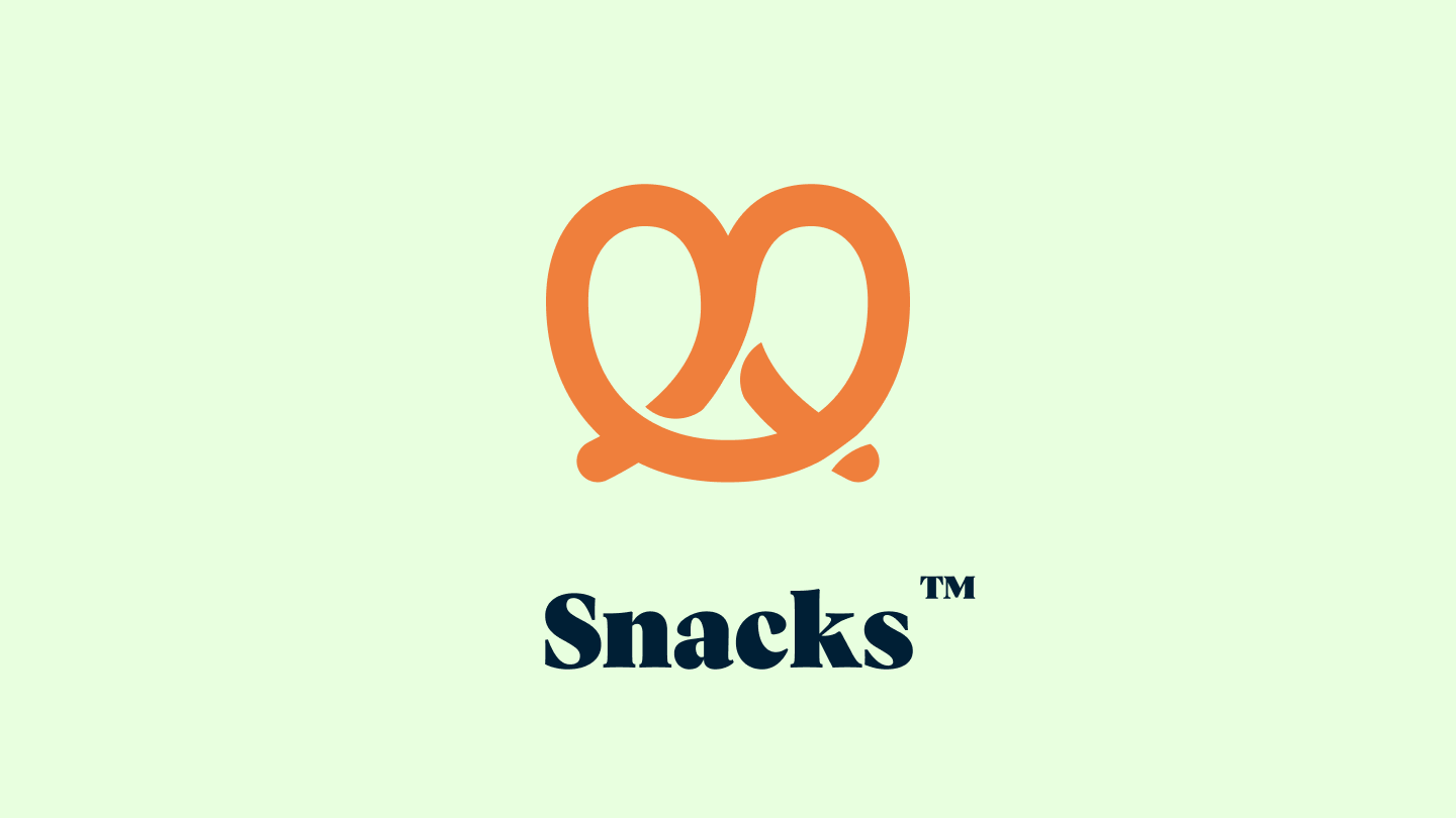Snacks logo resembling a pretzel