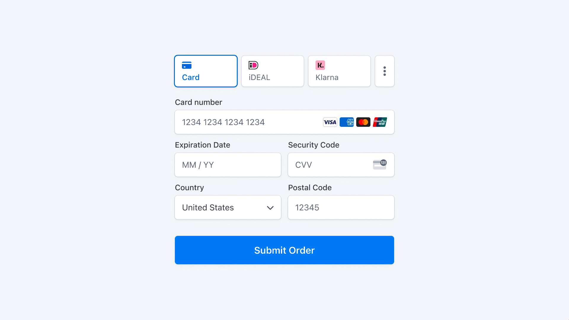 Stripe Payment Element, Appearance API [animted gif]