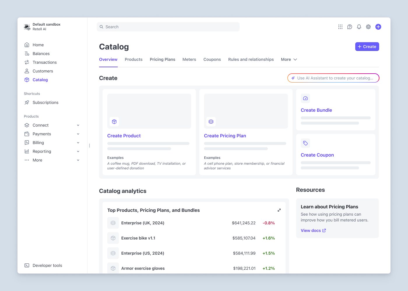 Stripe catalog north star