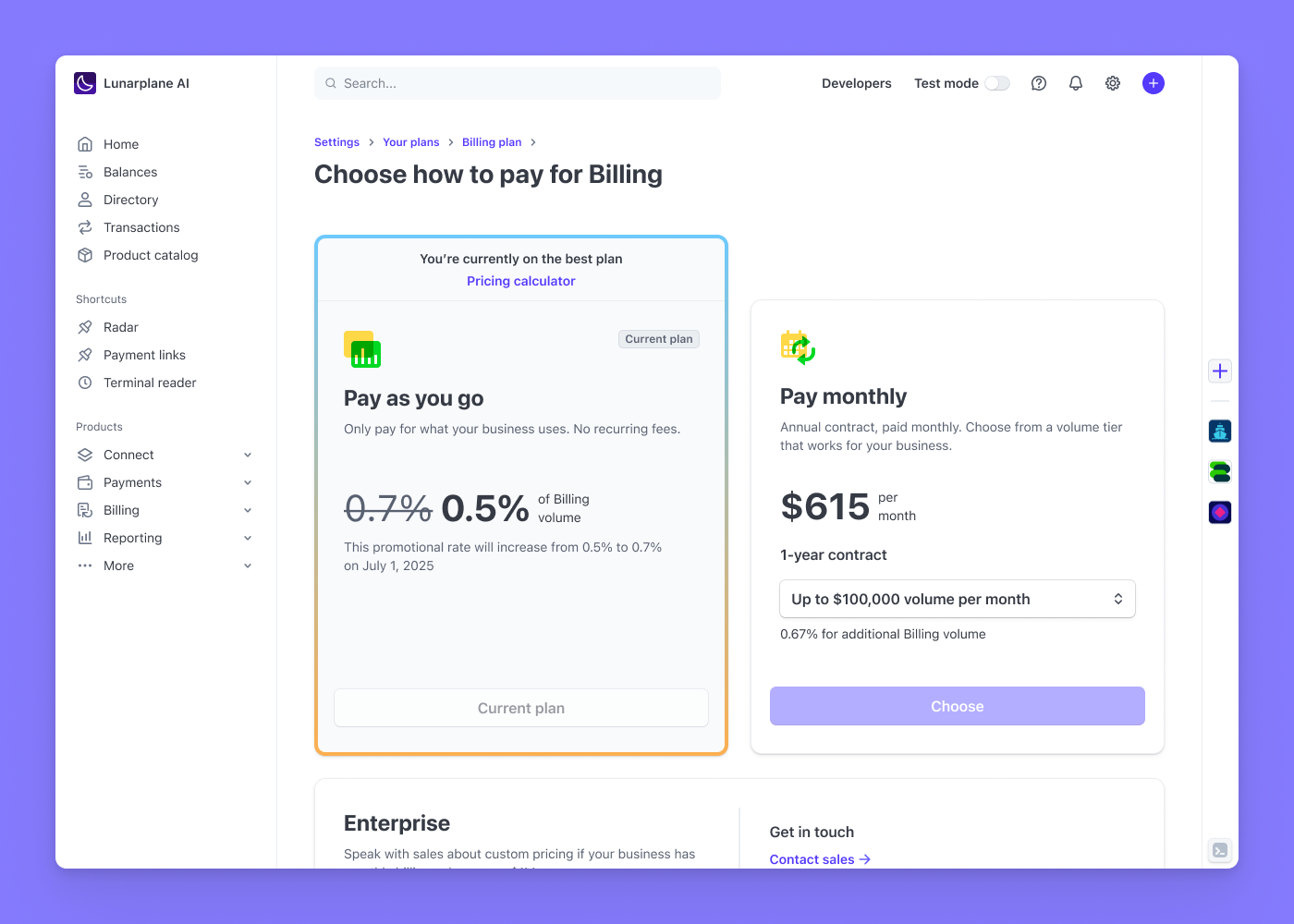 Stripe SaaS subscriptions - Billing plans